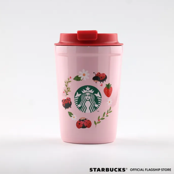 Starbucks 12oz Pink Love Bug Cathy Stainless Steel Tumbler